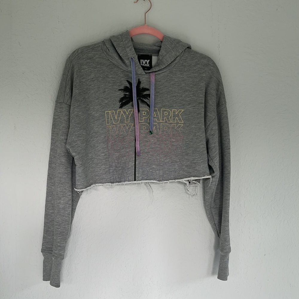 IVY PARK Festival Palm Tree Cropped Graphic Hoodie Sweatshirt XS - Picture 9 of 14